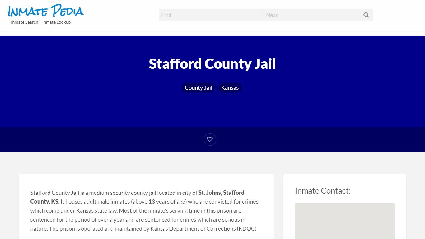 Stafford County Jail – Inmate Pedia – Inmate Search ...