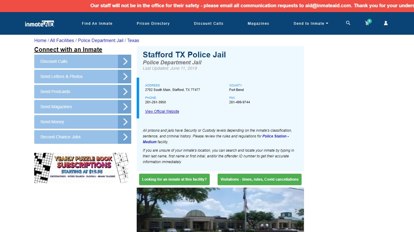 Stafford TX Police Jail & Inmate Search - Stafford, TX